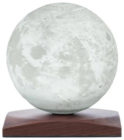 Sötétbarna diófa LED asztali lámpa (magasság 13 cm) Smart LunaSpin – Gingko