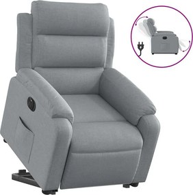 vidaXL elektromos felállást segítő világosszürke szövet dönthető fotel