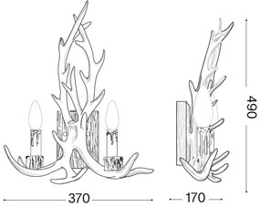 Ideal Lux - Fali lámpa CHALET 2xE14/40W/230V agancsok