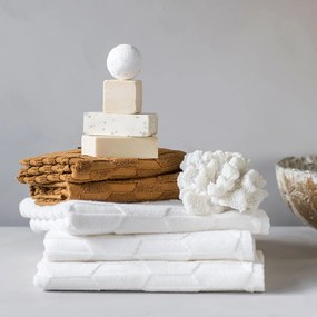 Krémszínű pamut törölköző szett 2 db-os 35x55 cm Geo – Mette Ditmer Denmark