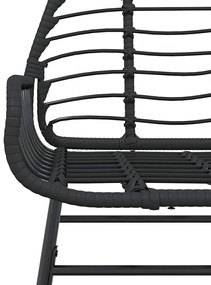 7 részes fekete polyrattan üveg kerti étkezőgarnitúra