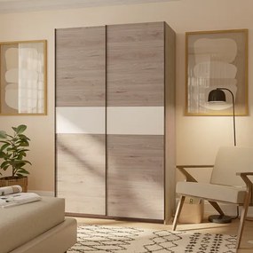 BERNO Gardróbszekrény Tölgy/Fehér Színben 120 cm