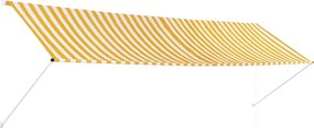 vidaXL feltekerhető sárga és fehér napellenző 400 x 150 cm