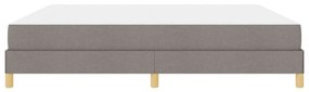 Boxrugós ágy Taupe és Barna 200 x 200 cm Textil és mérnöki fa