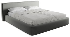 Szürke kárpitozott ágyneműtartós franciaágy ágyráccsal 180x200 cm Kiana – Makamii