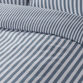 Kék egyszemélyes flanel ágyneműhuzat 135x200 cm Stripe – Catherine Lansfield