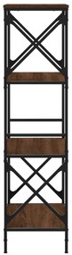 4 szintes barna tölgy színű szerelt fa könyvespolc 59x35x132 cm