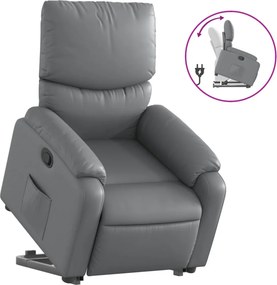 vidaXL szürke műbőr felállást segítő dönthető fotel