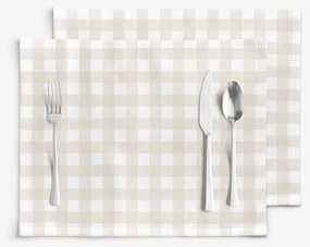 Goldea pamut reggeliző alátét - latté kockás - 2db 30 x 40 cm