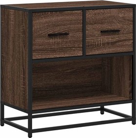 vidaXL barna tölgy színű szerelt fa és fém éjjeliszekrény 60x31x60 cm