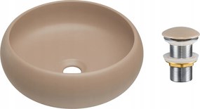 Kerámia mosdó szett Wiki lefolyóval 36 cm cappuccino