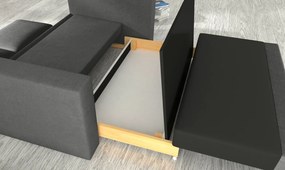 Sötétszürke 2 személyes kanapé WAVE, kihúzható