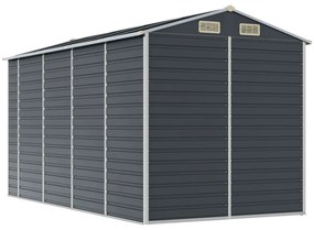 antracitszürke horganyzott acél kerti fészer 191 x 385 x 198 cm