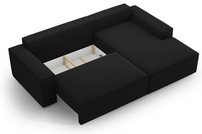 Fekete kinyitható sarokkanapé (jobb oldali) Jodie – Micadoni Home
