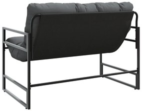 antracitszürke acél kerti pad párnával 113 cm