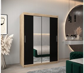 Ruhásszekrény 150 cm Toki 1 (szonoma tölgy + matt fekete). 1064913