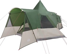 vidaXL Teepee sátor 8 fős tetővel tárolóval Zöld 720 x 465 x 295 cm