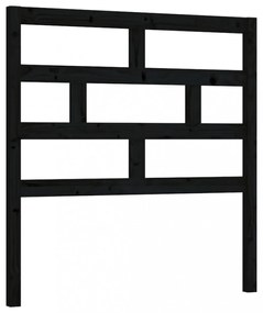 fekete tömör fenyőfa ágyfejtámla 106 x 4 x 100 cm