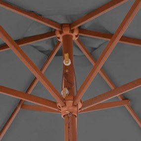 antracitszürke kültéri napernyő farúddal 270 cm
