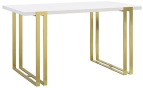 Asztal Comfivo 179Aranysárga, Fehér, 76x80x140cm, Hosszabbíthatóság, Laminált forgácslap, Fém