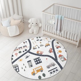 Mosható gyerek játszószőnyeg ø150 cm World Around Me – Mila Home