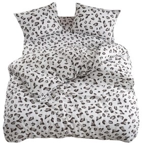 Fehér-szürke négyrészes kétszemélyes hosszabbított ágyneműhuzat lepedővel 200x220 cm Modern – Mila Home