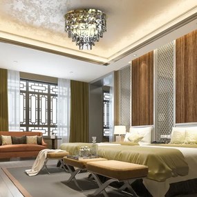 Mennyezeti lámpa LUXURIA 9xE14/40W/230V átm. 48 cm arany