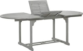 vidaXL szürke tömör akácfa kerti asztal 200 x 100 x 75 cm
