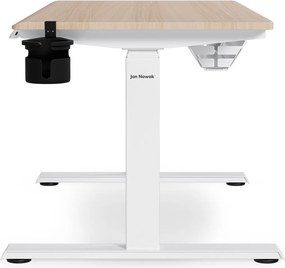 Elektromos, állítható magasságú, ergonomikus, fehér/sonoma tölgy íróasztal,1200x600 mm: ARIA