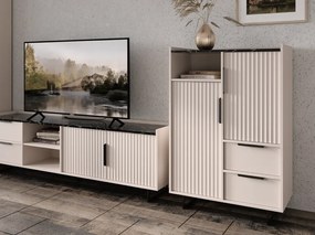 Komód, kasmír/sötét márvány, FRESIO KOM2D2S