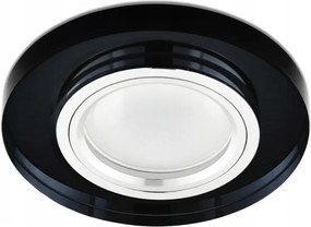 Halogén lámpatest fekete kerek fix üveg OH-26 Kobi