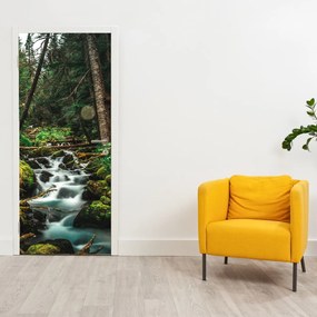 Fotótapéta ajtóra - Patak az erdőben (95x205cm)