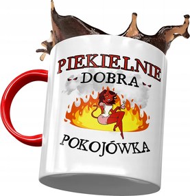 Piros Bögre Takarítónőnek Pokolian Jó Nyomtatott Fotóval