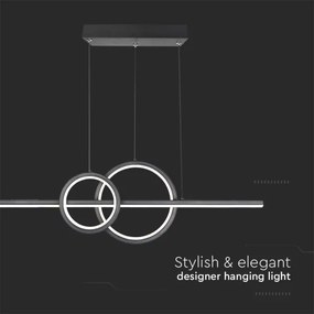 LED Csillár zsinóron LED/15W/230V 4000K 80 cm fekete