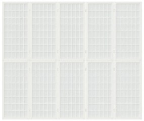 5 paneles fehér japán stílusú összecsukható paraván 200x170 cm