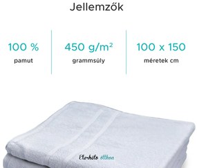 Deluxe fehér szállodai fürdőlepedő 100x150 cm, 100% pamut