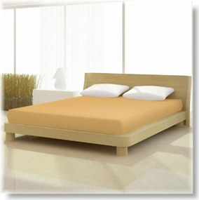 Pamut elasthan de luxe világos karamell színű gumis lepedő 140/160x200/220 cm-es matracra