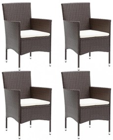 4 db barna kerti polyrattan étkezőszék