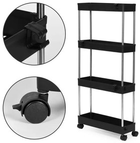 Praktikus kerekes polc - fekete