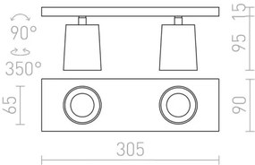 RED - Design Rendl - R12915 - Spotlámpa KENNY 2xGU10/35W/230V