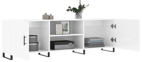 fehér magasfényű szerelt fa TV-szekrény 150x30x50 cm