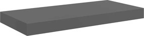 vidaXL magasfényű szürke MDF lebegő fali polc 50 x 23 x 3,8 cm
