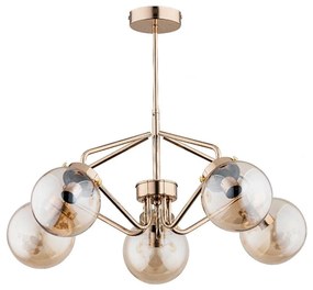 Csillár rúdon BARSUM 5xE14/10W/230V arany