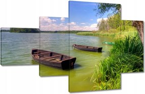 Vászonkép 130x80 Csónak tó Tájkép