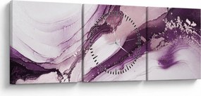 Kép - Lila folyadék művészet (órával) (90x30 cm)