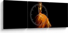Kép - Arany Buddha szobor (órával) (90x30 cm)
