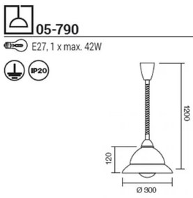 Redo 05-790 - Csillár zsinóron ETRUSCA 1xE27/42W/230V
