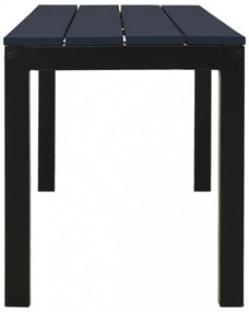 fekete acél és WPC kerti pad 110 cm
