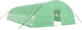 vidaXL zöld acélvázas melegház 84 m² 14 x 6 x 2,85 m