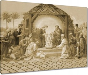 Vászonkép 80x60 Szépia színű jászol